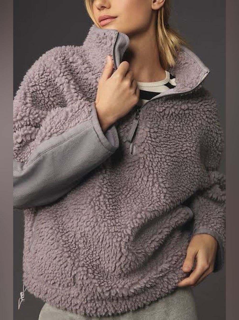 Daily Practice by Anthropologie Sherpa Half-Zip Fleece Sweatshirt Daily Practice - Picture 2 of 4